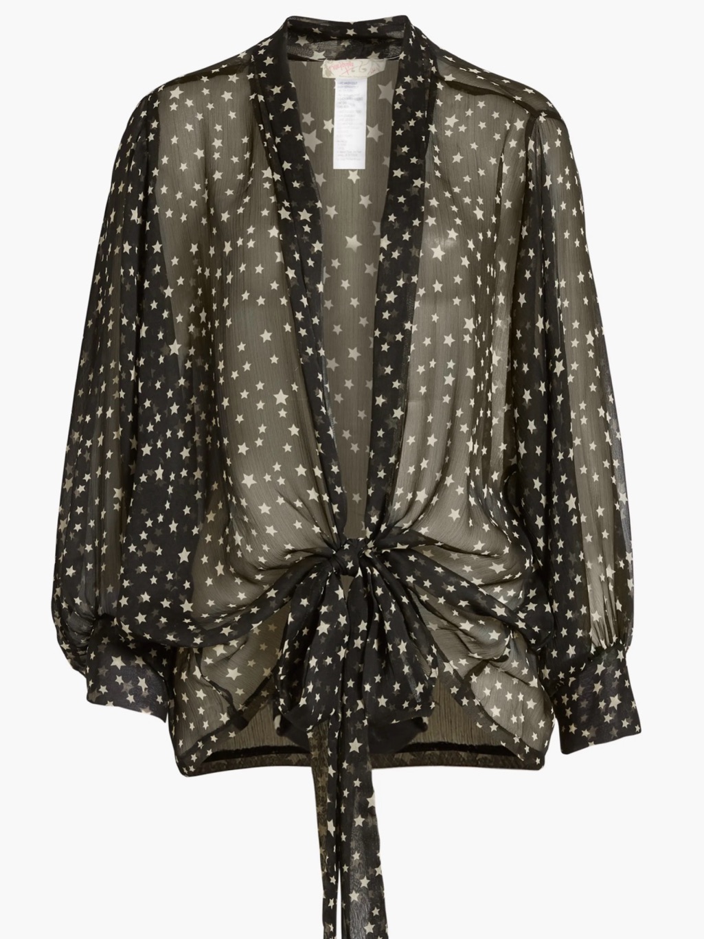 Free People Sheer Star-Print Tie-Front Cover One Size